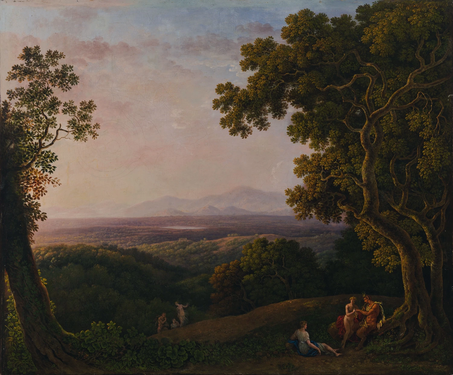 Paesaggio con il Monte Gennaro e il Lago dei Taratari con Ninfe e Sileno 1